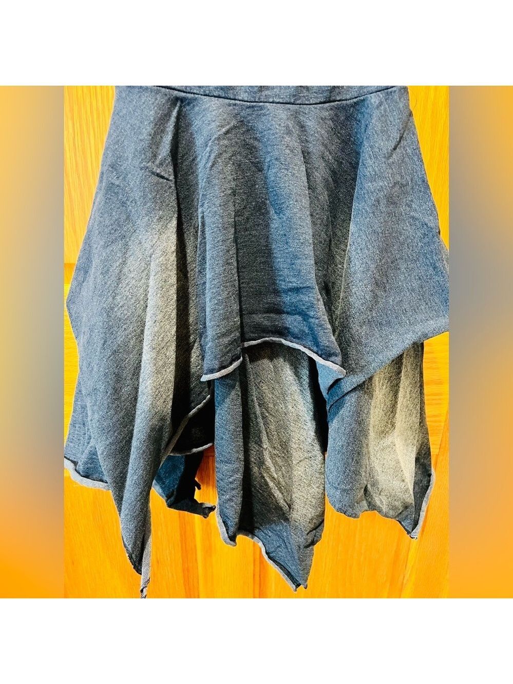 NWT XS Dolls Kill Current Mood Chasin’ Rainbows Mini Dress in Denim - Picture 10 of 12